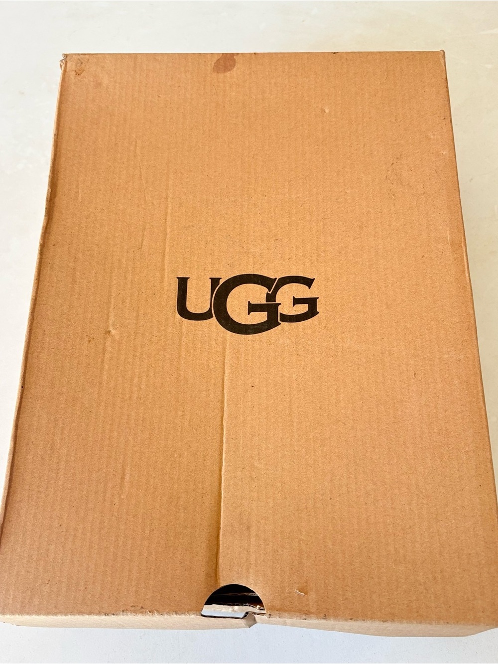 UGG Tan Cardboard Shoe Box with Size Label